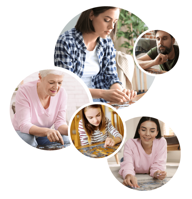 Méditer avec un puzzle photo